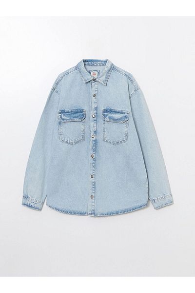LC Waikiki Pánská džínová košile LCW Jeans pohodlného střihu s dlouhým rukávem
