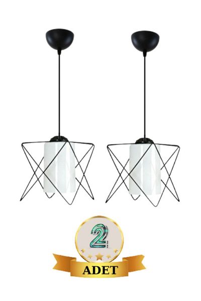 MHK Collection Black Pendant Chandelier 2 Pieces