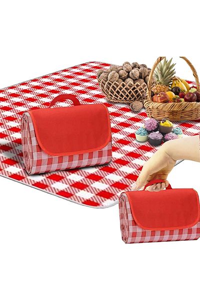 COOYA Outdoor Picnic Mat Blanket,Foldable Lightweight Waterproof,for Beach Camping Park,Red,145x180CM
