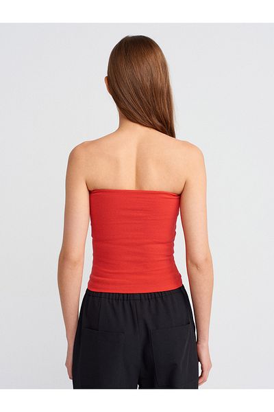 Dilvin 20659 Crop Top-Red