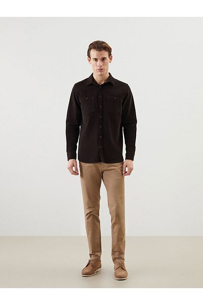 LC Waikiki Regular Fit Long Sleeve Velvet Men's Shirt