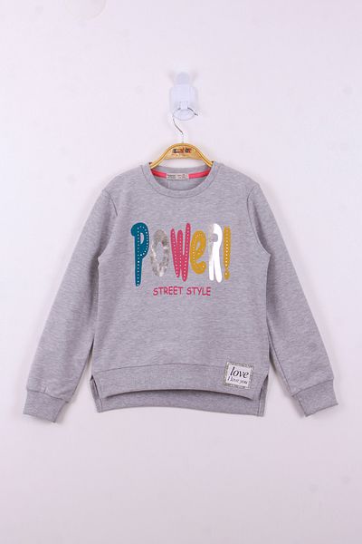 Toontoy Girl's Power Colorful Printed Sweatshirt