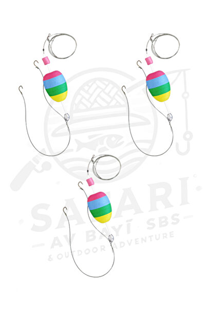 SAFARİ AV BAYİ SBS Şamandıralı Olta Ucu Takımı - 2 İğneli Mantarlı Hazır Takım - Şıpşıp