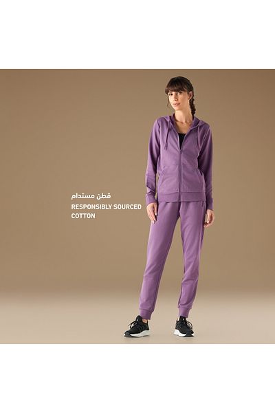 Adot Hoodie with Kangaroo Pockets and Zip Closure
