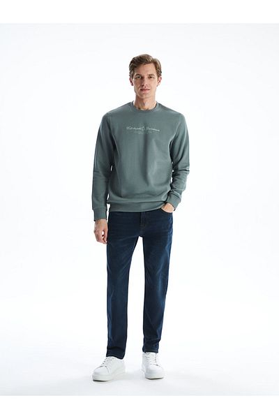 LC Waikiki Crew Neck Printed Men's Thick Sweatshirt