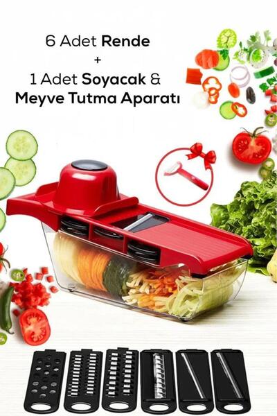 MUJGAN 8 Aparatlı Üstten Basmalı Meyve Sebze Doğrayıcı Ve Dilimleyici
