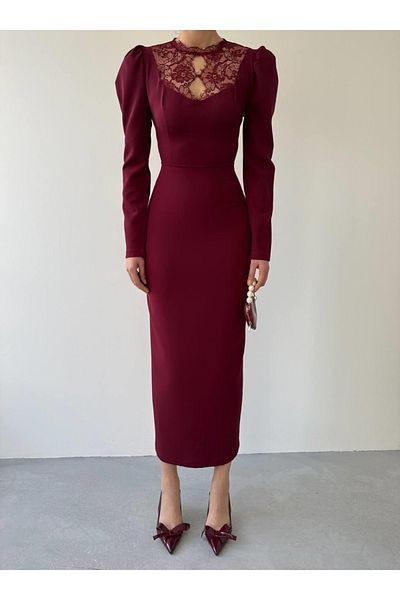 1001moda Rochie Mrpurple Port cu detaliu din dantelă