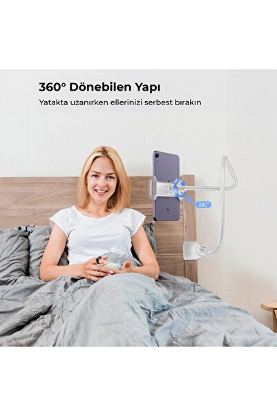 Juo 70 cm Acrobat Flexible Tablet and Phone Holder Stand White