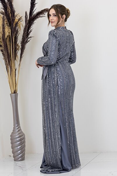 Surikka Βραδινό φόρεμα Bergüzar με λουλούδια στη μέση