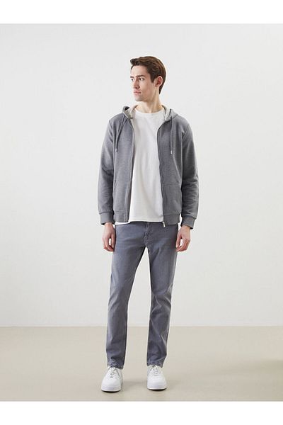 LC Waikiki Hooded Long Sleeve Men's Zippered Sweatshirt
