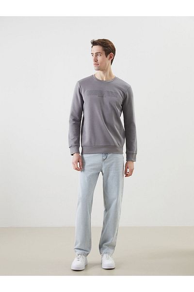 LC Waikiki Crew Neck Printed Men's Thick Sweatshirt