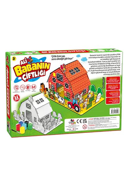 TOTTERİQ Ali Babanin Farm 3D Wooden Model (Large Size Paintable Model - Activity Set)