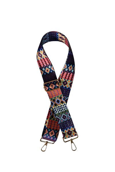 Gloria Gold Metal Polyester Column Adjustable Bag Handle - Phone Strap 120 cm / Eye Motif Pattern