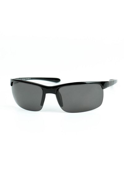 Di Caprio Men's Black Polarized Protected Rectangular Model Sunglasses