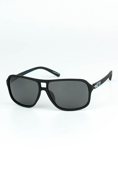 Di Caprio Men's Blue Polarized Protected Geometric Model Sunglasses