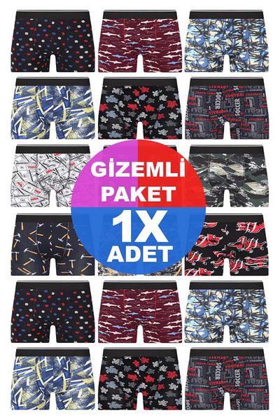 andredimoda Men's Random Patterned Boxers - 1 Piece, Special Mystery Package