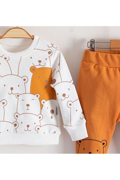 TRENDİMİZBİR Hello Bears Printed Baby Girl Unisex 2 Rope Set