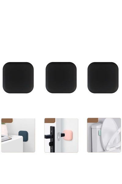 Microcase Darbe Önleyici Yapışkanlı Silikon Kapı Kolu Stoperi Tamponu Kare Ta...