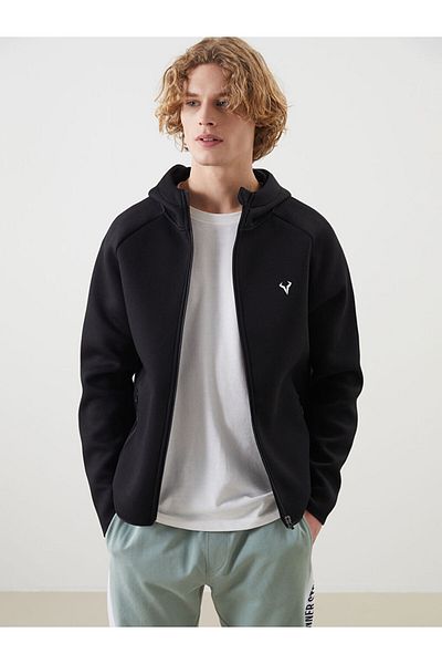 LC Waikiki Hooded Long Sleeve Men's Zippered Sweatshirt