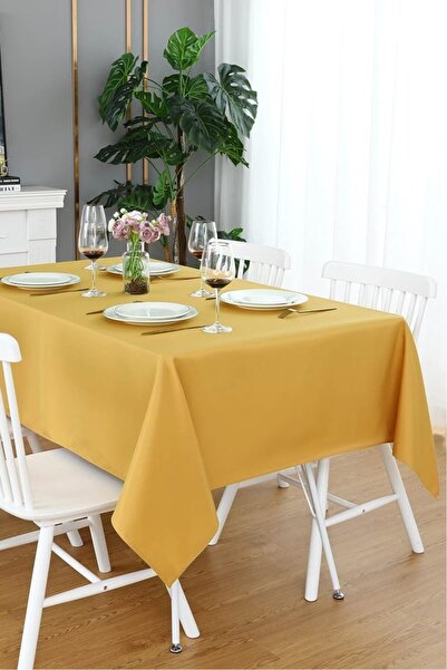 BeySüS مفرش طاولة بلاستيك ذهبي مقاس 137*270 سم