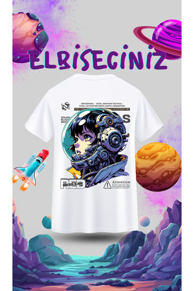 VİZYON İKRA ASTRONOT Μπλουζάκι/Τι-σερτ με Ειδικό Σχέδιο και Στάμπα Μπροστά κα...