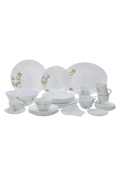 ROYALFORD 44 Pcs Opalware Dinner Set Floral Design Rf10678 Dishwasher Safe Freezer Safe Service For 6