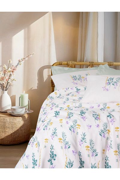 Cotton Box Estiva Single Pique Set Twig Mint