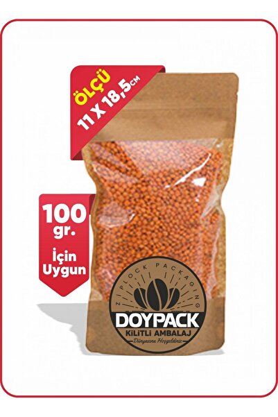 DOYPACK Geniş Pencereli Kraft Kilitli Doypack-500 - 11x18.5cm