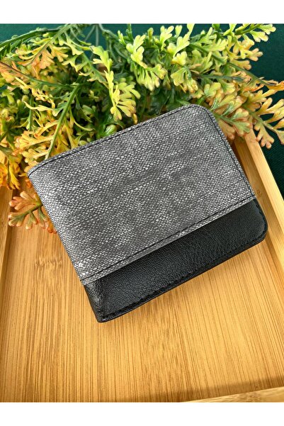 ulaşaksesuar Чоловічий антрацитовий 9-секційний спортивний стильний джинсовий гаманець