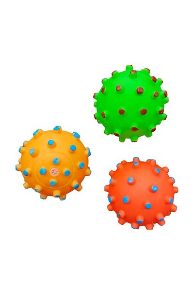 jetfast 2 Pieces 8 cm Cat Dog Toy Biting Ball Sound Colorful Toy