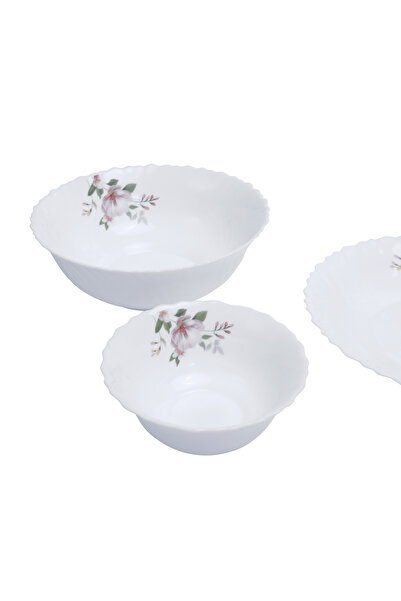 ROYALFORD 34Pcs Opal Ware Dinner Set - Floral Design Plates, Bowls, Spoons