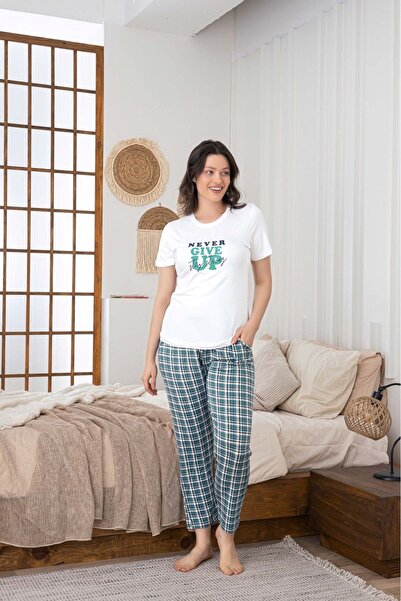 GUAVA+ Women's White Buttonless Crew Neck Viscose Summer Short Sleeve Pajama ...