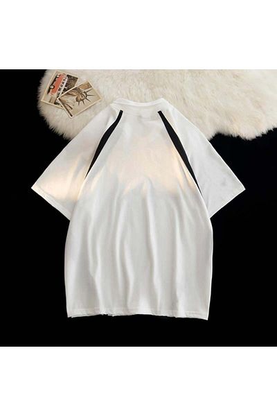 Köstebek Μπλουζάκι Pexrozna Unisex - Λευκό γιακά και μαύρα κομμάτια