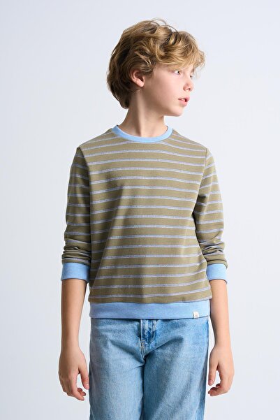 ALEXANDERGARDI Παιδικό φούτερ με ριγέ λαιμόκοψη