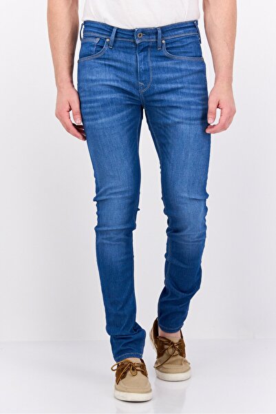 Pepe Jeans بنطلون جينز رجالي ضيق بخصر عادي وقابل للتمدد، أزرق فاتح