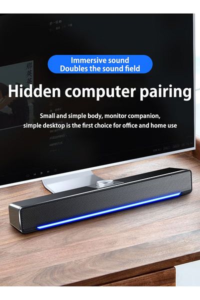 COOYA LED TV Sound Bar,AUX Wired USB Speaker,Home Theater System Surround SoundBar for TV PC Computer