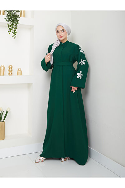 EFSUN MODA Emerald Women's Ferace - Φόρεμα Abaya με στάμπα πεταλούδας