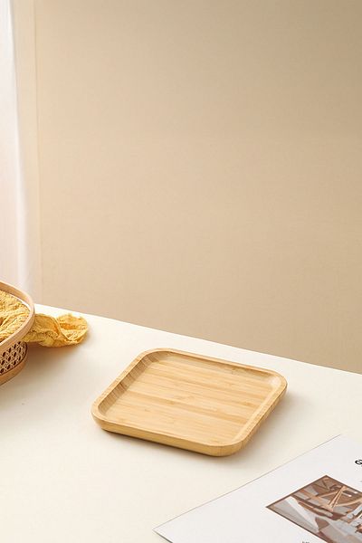 Vadi Served in Dark Square Plate Bamboo with 20X20 cm Size