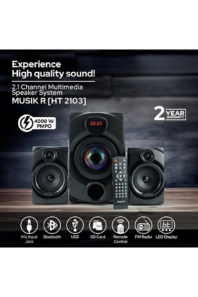 COOYA PC Speaker, 4000W Multimedia, Portable Bluetooth Speaker System HT 2103