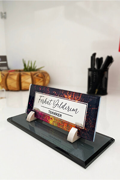 MERTKRİSTAL Uv Baskılı Masa Isimliği, Büro Ofis Makam , Masaüstü Isimlik