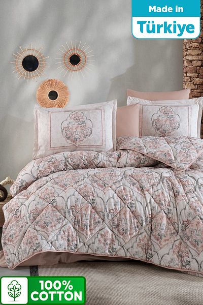 Clasy King Size 100% Cotton Bedding Set 6 Pieces 260X240 cm