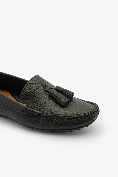 SAYL Чорні лофери з натуральної шкіри з бахромою Жіночі балетки