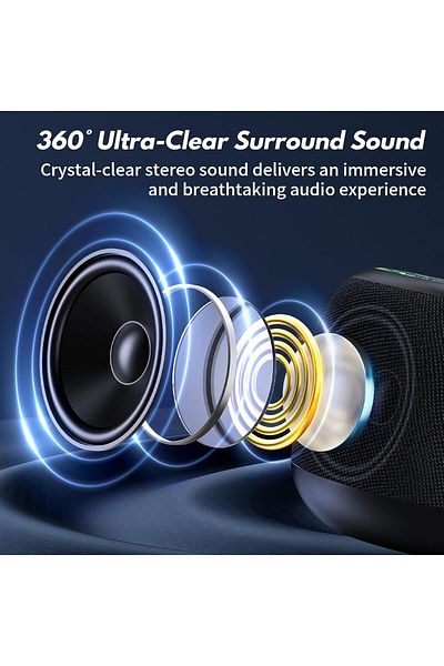 COOYA Bluetooth Speaker, Mini with 24-Hour Playtime, LED Lights, TF Card Slot, for Music Anytime, Anywhere
