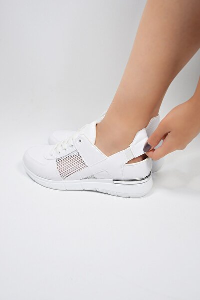 Nur Ortopedi White Color Women's Sports Shoes Mesh Orthopedic Sports Sandals