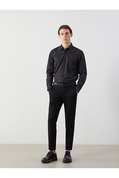 LC Waikiki Ανδρικό μακρυμάνικο πουκάμισο SOUTHBLUE Slim Fit