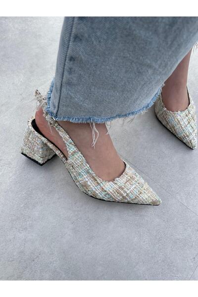 Elvinin Tarzı Rose Gold Tüvit Kalın Topuklu Ayakkabı