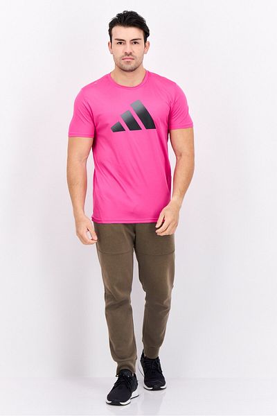 adidas Men Sportswear Fit Short Sleeves Outdoor T-shirt, Pink