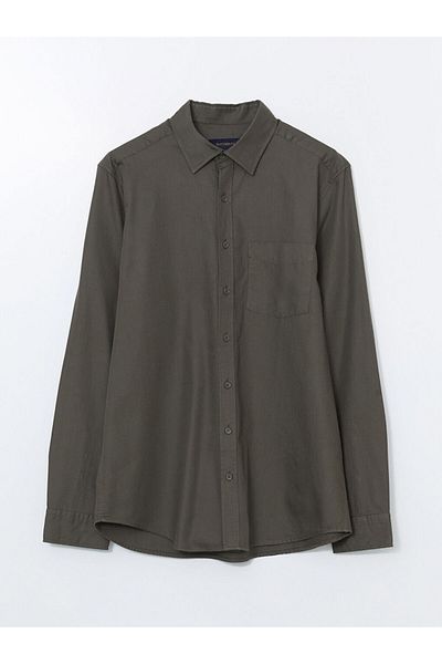 LC Waikiki Ανδρικό πουκάμισο SOUTHBLUE Regular Fit μακρυμάνικο Gabardine