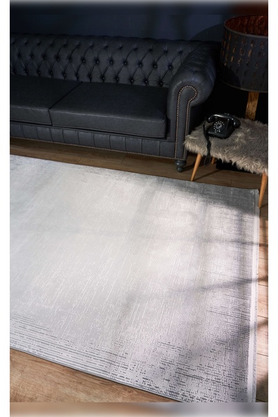 Apex Halı Serenity 7822 Gri Yumuşak Dokulu %100 Viskon Makine Dokuması Halı