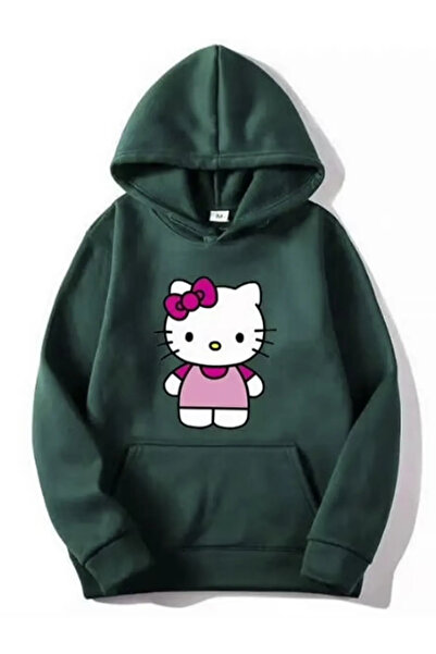 pandy Hanorac de iarnă cu glugă supradimensionat cu imprimeu Hello Kitty, cu ...